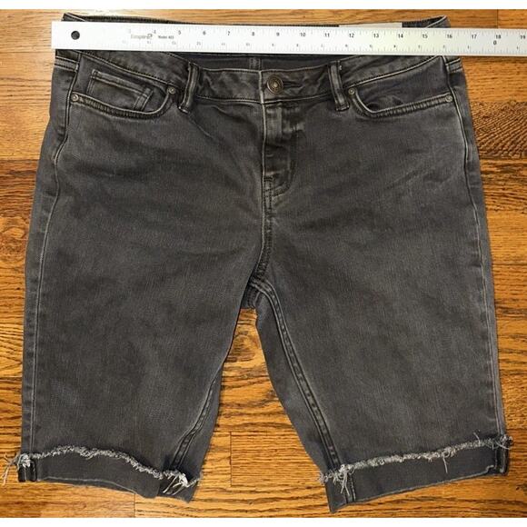 All Saints Bike Shorts Grey Black 31 Slim Fit Short Distressed Cuffed - Picture 6 of 12